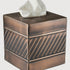 Handcrafted Wave Embossed Metal Square Tissue Box Cover